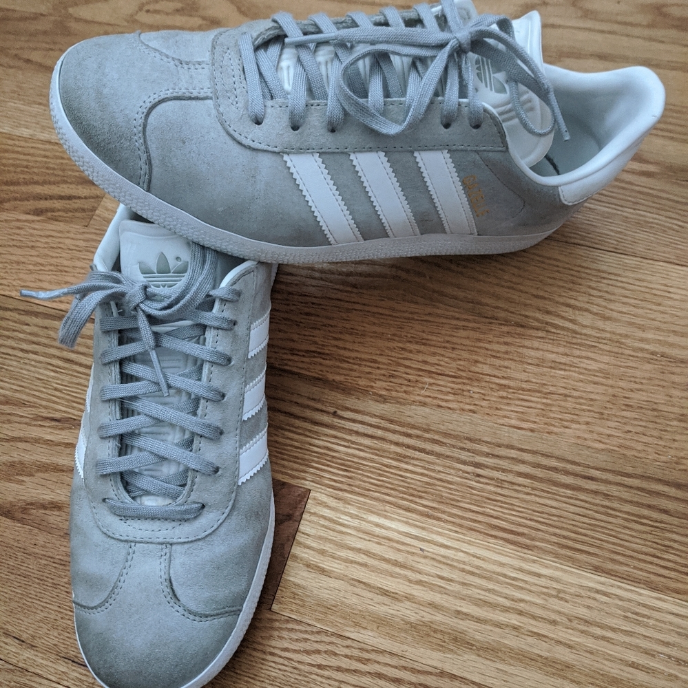 Adidas light grey/white gazelle size 8 womens